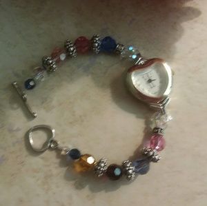 Heart shaped Watch Goldtone with Swarovski